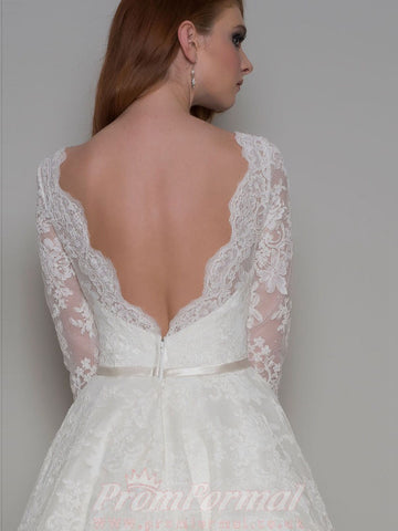 Lace Long Sleeve Rockabilly Wedding Dress BWD265