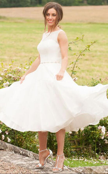 Tea Length Garden Rockabilly Wedding Dress BWD270