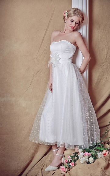 Sweetheart Polka Dots Vintage 50s Rockabilly Wedding Dress BWD290
