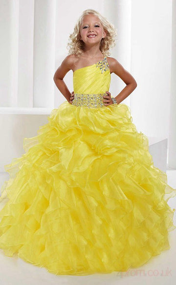 Ball Gown Sweetheart Yellow Kids Girls Prom Dress CH0168