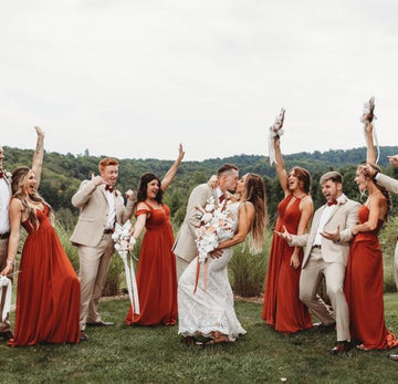 CBD023 Terracotta Copper Chiffon Bridesmaid Dress