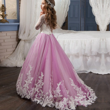 Chic Princess Long Sleeve Kids Flower Girl Dress BDCH0119