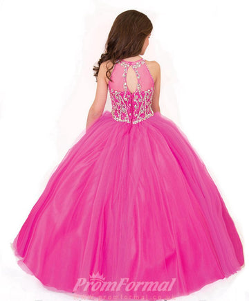 Ball Gown Magenta Kids Prom Dresses CHK007