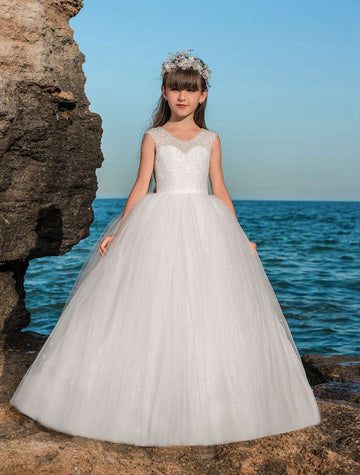 Princess White Kids Prom Dress CHK019