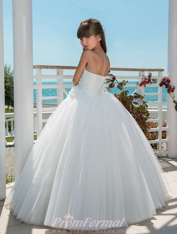Sweetheart White Kids Prom Communion Dress CHK021