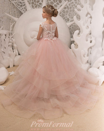 Princess Light Salmon Kids Prom Dress CHK038