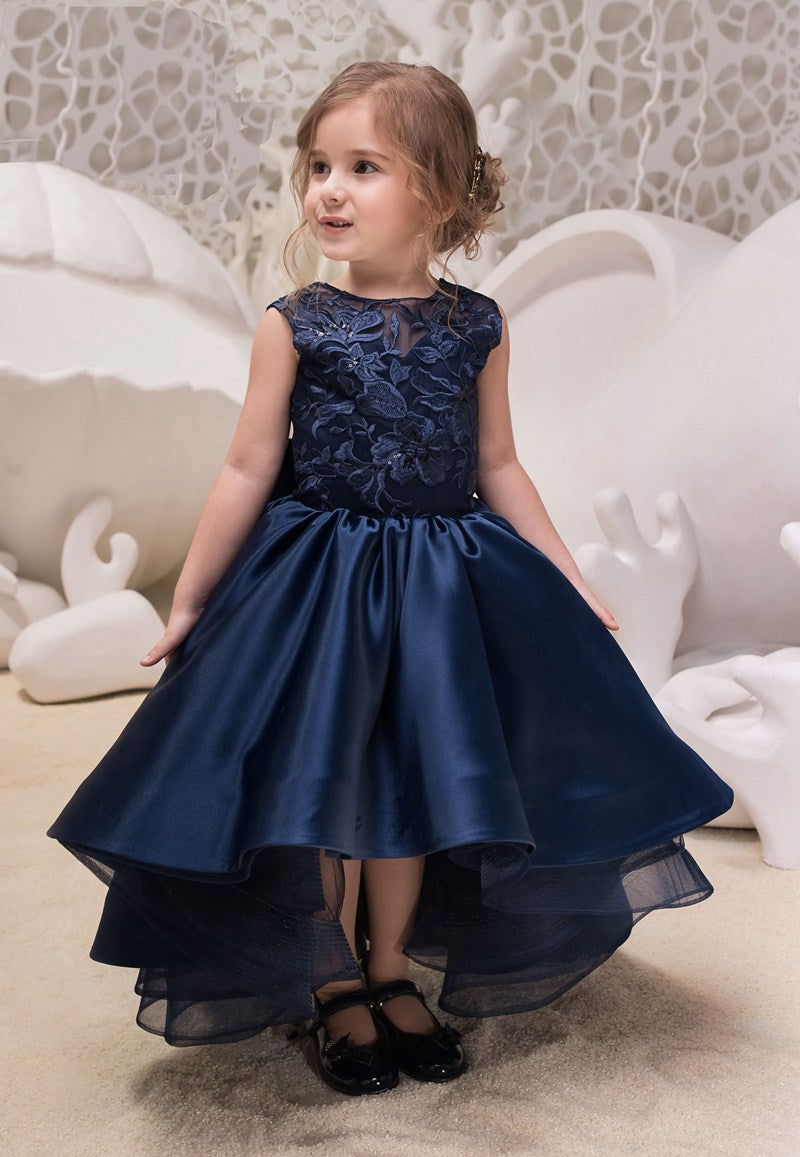 navy blue toddler girl dress Navy Blue First Birthday Dress, Flower Girl Dress, Puffy Toddler Dress, Organza Prom Gown, Special Occasion Baby Dress, Smash Cake Dress