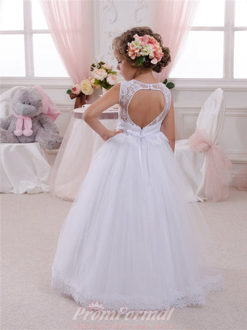 White Tulle Toddler Flower Girl Dress CHK141