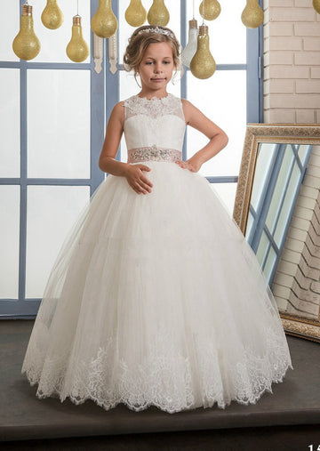 Ivory Tulle Toddler Girl Prom Dress CHK153