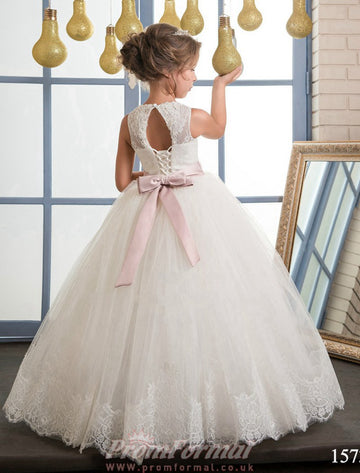 Ivory Tulle Toddler Girl Prom Dress CHK153