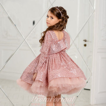 Short Sequin Girls Pageant Dress 5-10 Years CHK201