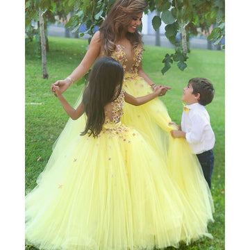 Yellow Princess Kids Prom Dress BDFGD349