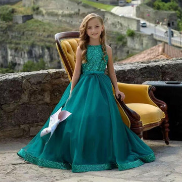 Princess Hunter Green Shining Sequined Pageant Dress FGD459