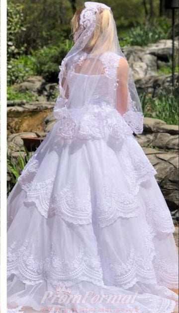 Girls Lace First Communion Dress With Appliques FGD511