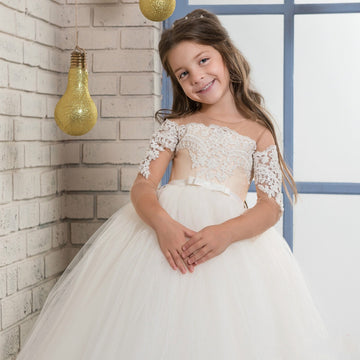 Ball Gown Half Sleeve Kids Flower Girl Dress for Girls BDCH0103