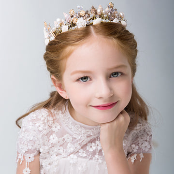 Princess Girl Pearl Crown Baroque Shell Headpieces HP006