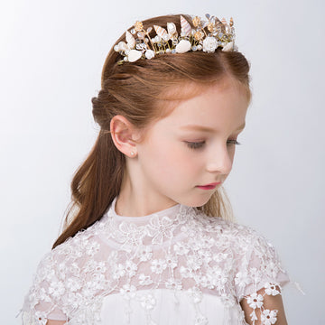 Princess Girl Pearl Crown Baroque Shell Headpieces HP006