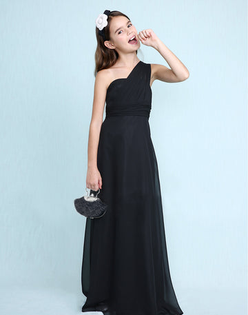 Chiffon One Shoulder Junior Bridesmaid Dress BDJFGD003