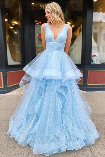 Princess V Neck Prom Dress With Appliques JTA1561