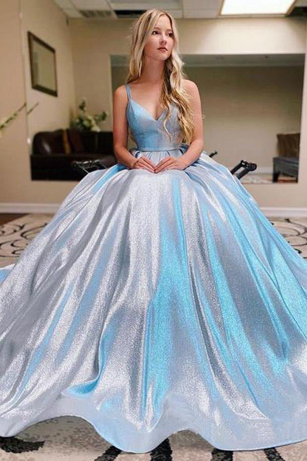 Sky Blue Princess Sparkly V Neck Prom Dress JTA1841 Sky Blue Princess Sparkly V Neck Prom Dress JTA1841