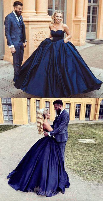 Ball Gown Sweetheart Burgundy Dark Navy Prom Dress JTA1891