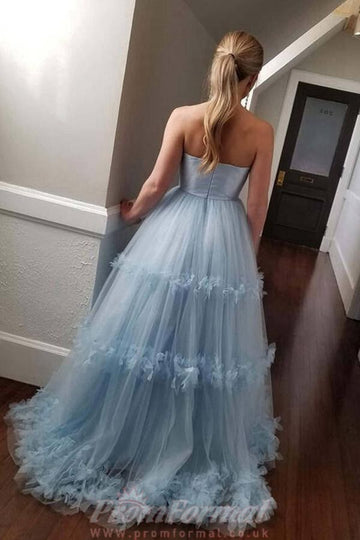 Princess Light Blue 3D Flower Prom Dress JTA2371