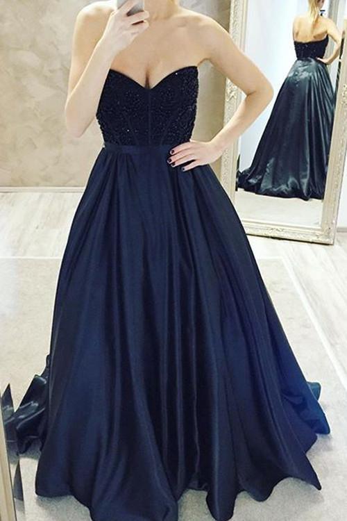 Ball Gown Sweetheart Navy Blue Prom Dress JTA2931