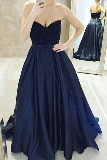 Ball Gown Sweetheart Navy Blue Prom Dress JTA2931