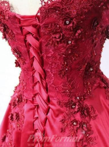 Princess Red Off The Shoulder Prom Dress JTA5761
