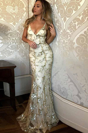 Mermaid Spaghetti Straps Evening Dress with Lace Appliques JTA6081