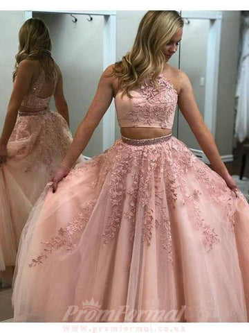 Lace Applique Two Piece Prom Dress JTA7271