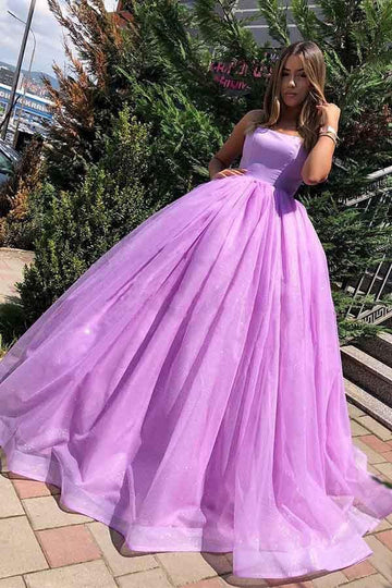Princess Ball Gown Lilac Straps Long Prom Dress JTA8241
