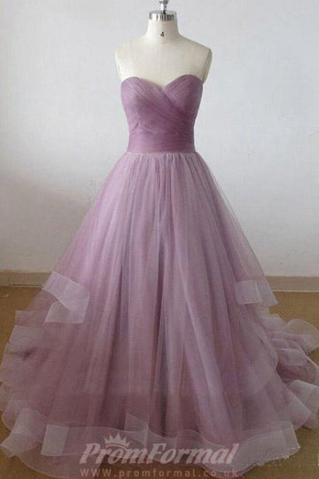 Princess Sweetheart Blue-gray Long Prom Evening Dress JTA9591
