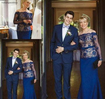 MMBD012 Royal Long Sleeve Lace Mother Of The Bride Dress