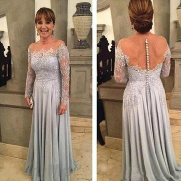 MMBD016 Long Sleeve Off The Shoulder Lace Mother Of The Bride Dress