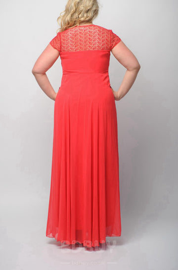 MMBD065 Short Sleeve Ruby Long Plus Size Mother Of The Bride Dress