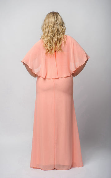MMBD079 Coral Plus Size Mother Of The Bride Dress