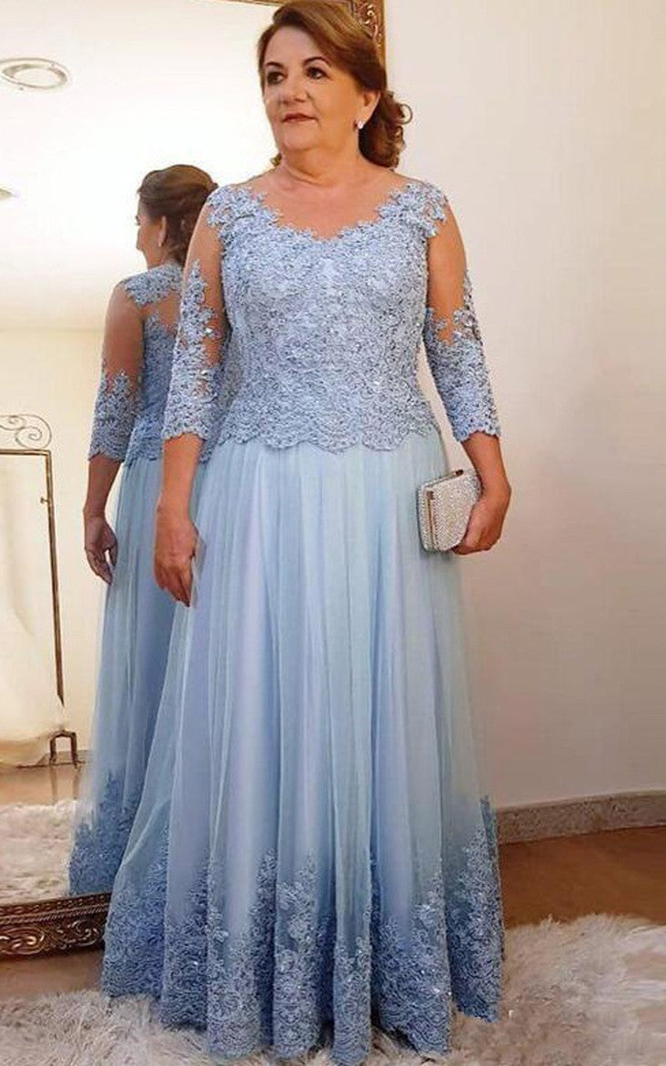 MMBD083 Pool Long Sleeve Plus Size Mother Of The Bride Dress MMBD083 Pool Long Sleeve Plus Size Mother Of The Bride Dress