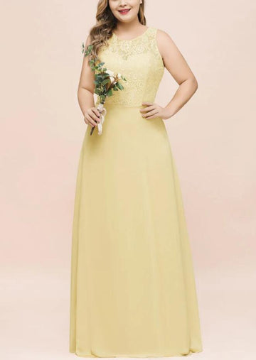 PPBD062 Yellow Plus Size Bridesmaid Dress