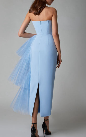 Strapless Sky Blue Evening Party Dress PXH015