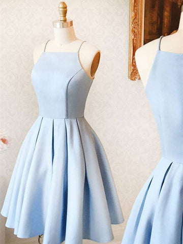 Light Blue Junior Short Prom Dress REAL008