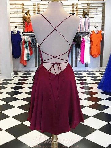 Short Burgundy Junior Prom Dress REAL018
