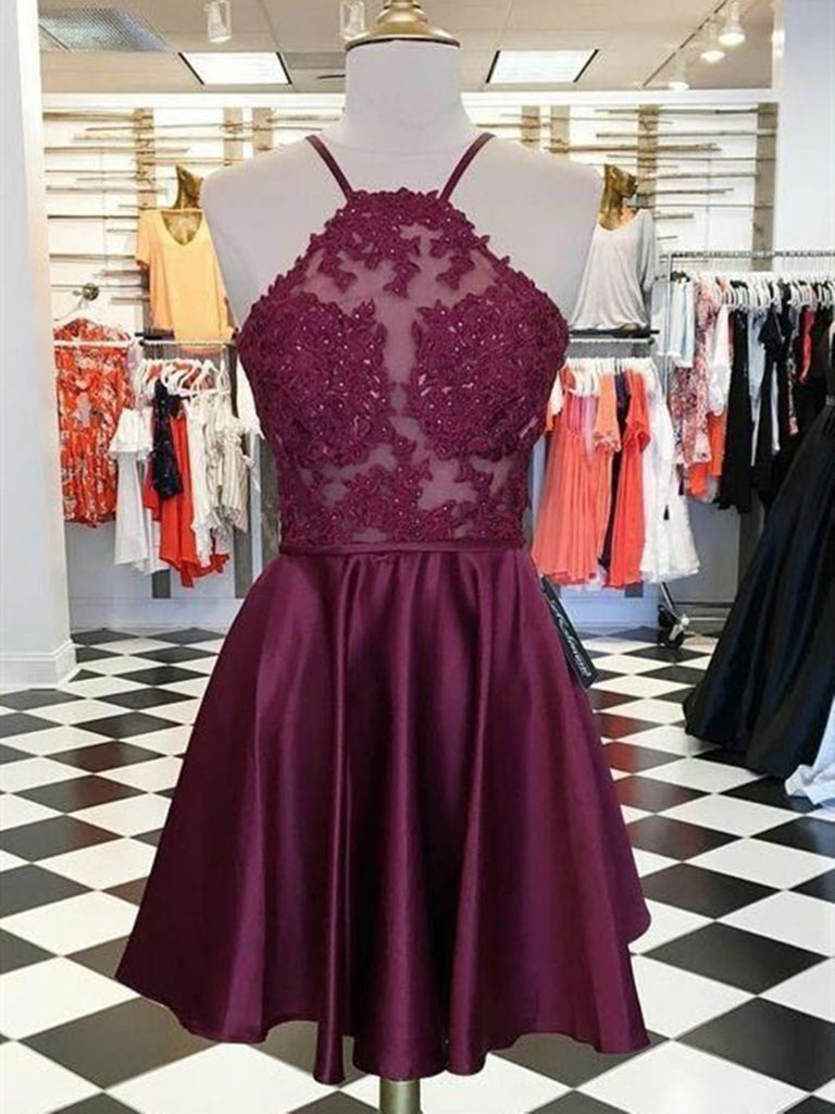 Burgundy Junior Lace Formal Homecoming Dress REAL037 Burgundy Junior Lace Formal Homecoming Dress REAL037