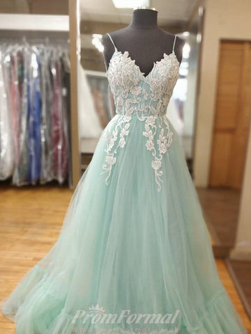 Princess Green Lace Formal Evening Dress REALS093