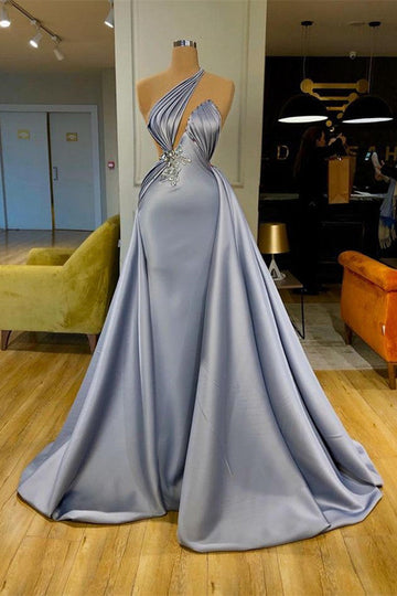 Halter Silver Beadings Sexy Evening Dress REALS147
