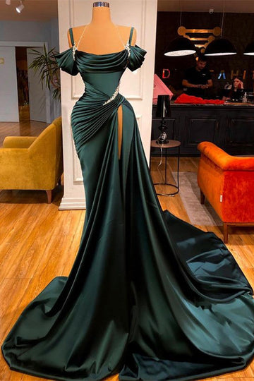 Dark Green Off The shoulder Mermaid Evening Dress REALS181