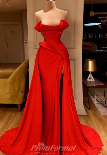 Sexy Red High Split Evening Dress REALS199