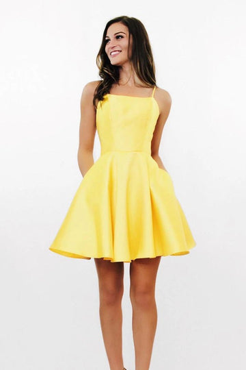 Junior Yellow Short Prom Dress SHORT080