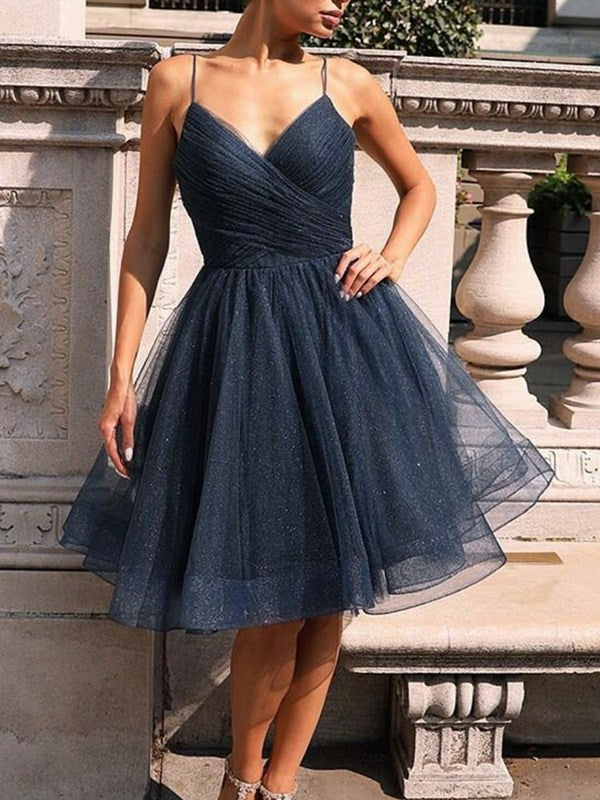 Short Dark Navy Blue Junior Graduation Dress SHORT167