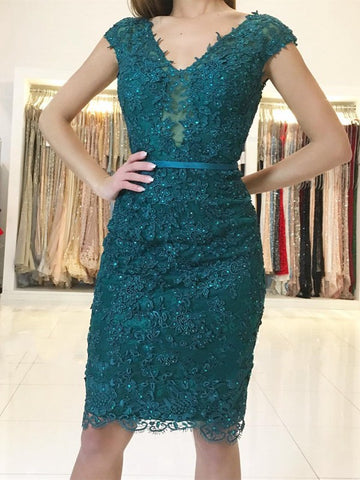 Short Green Lace Beading Homecoming Dress SHORT194